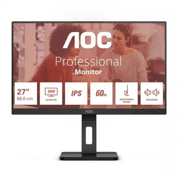 AOC E3 U27E3UF arvutikuvar 68,6 cm (27 tolli) 3840 x 2160 pikslit 4K Ultra HD LED must