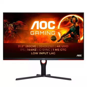 AOC G3 U32G3X/BK arvutimonitor 80 cm (31,5 tolli) 3840 x 2160 pikslit 4K Ultra HD LED must, punane