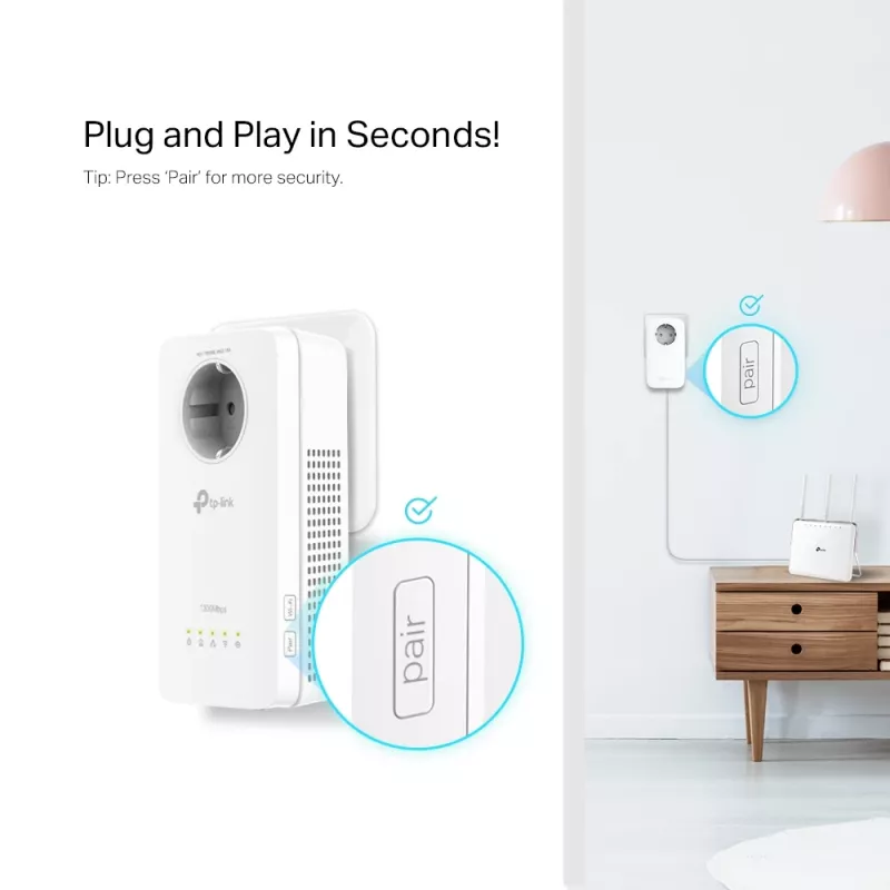 TP-Link TL-WPA1300P KIT 1300 Mbit/s Ethernet LAN Wi-Fi Valge 2 tk