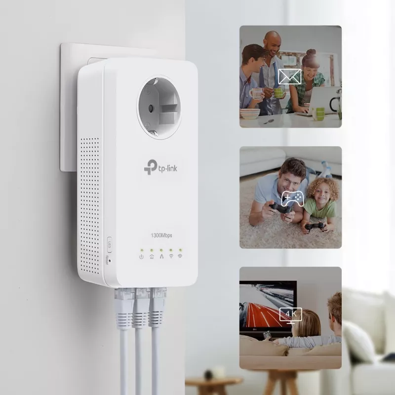 TP-Link TL-WPA1300P KIT 1300 Mbit/s Ethernet LAN Wi-Fi Valge 2 tk