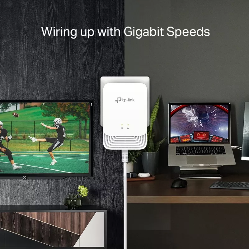 TP-Link G.hn1200 Powerline Kit, 607 Mbit/s, Gigabit Ethernet, 10,100,1000 Mbit/s, HomePlug AV2, 300 m, Valge