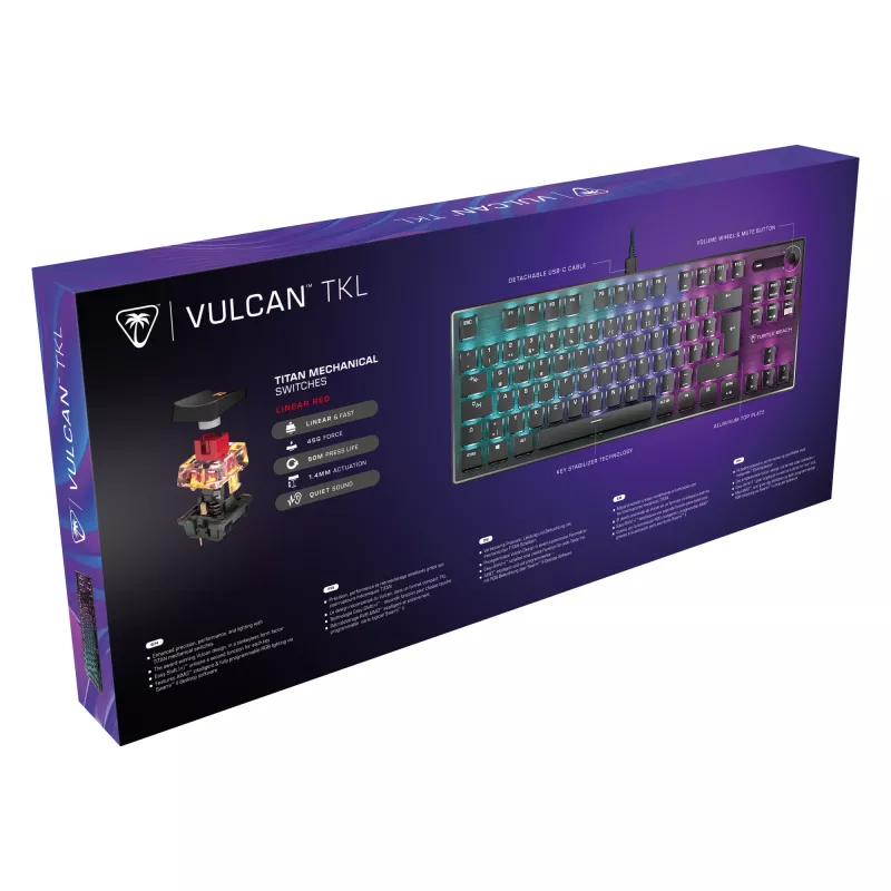 Turtle Beach Vulcan TKL klaviatuur mängimiseks USB QWERTZ saksa must