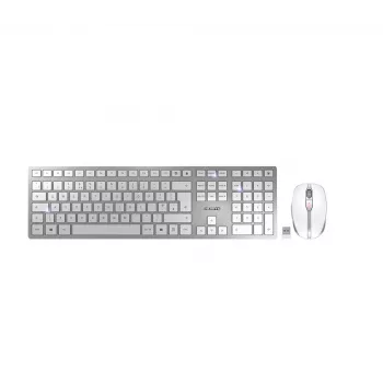 CHERRY DW 9100 õhuke klaviatuur hiir kaasas universaalne RF juhtmevaba + Bluetooth QWERTY UK English hõbe