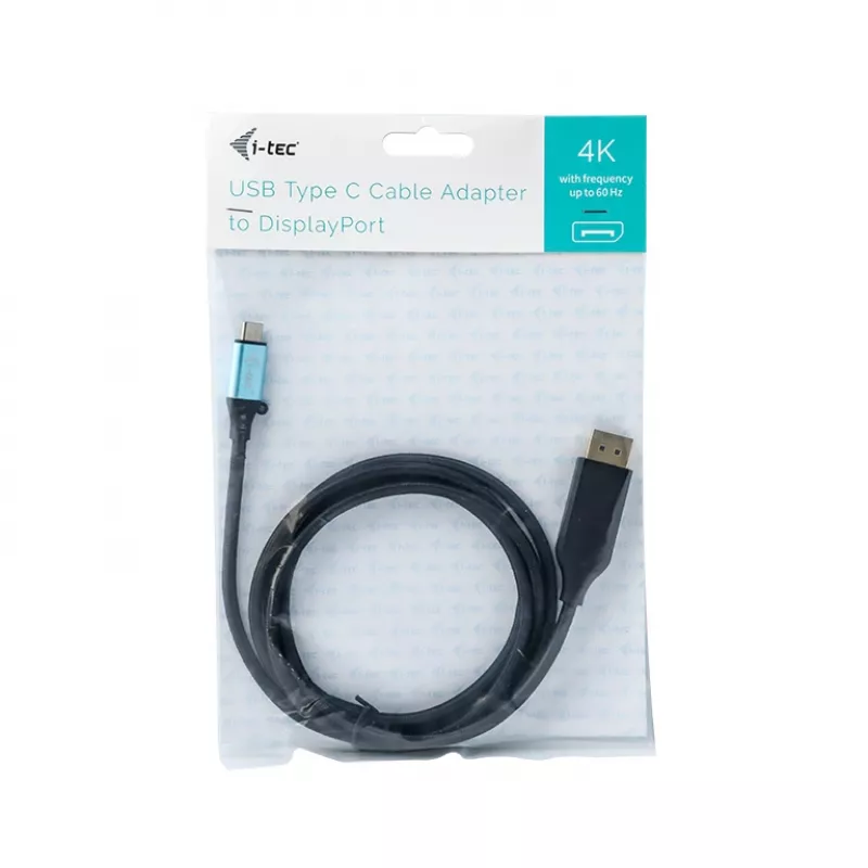i-tec USB-C DisplayPort kaabliadapter 4K / 60 Hz 200 cm, 2 m, USB Type-C, DisplayPort, isane, isane, 3840 x 2160 pikslit