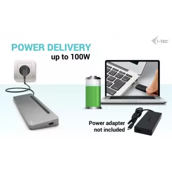 i-tec USB-C metallist ergonoomiline 3x 4K ekraani dokkimisjaam + toiteedastus 100 W