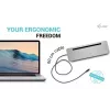 i-tec USB-C metallist ergonoomiline 3x 4K ekraani dokkimisjaam + toiteedastus 100 W