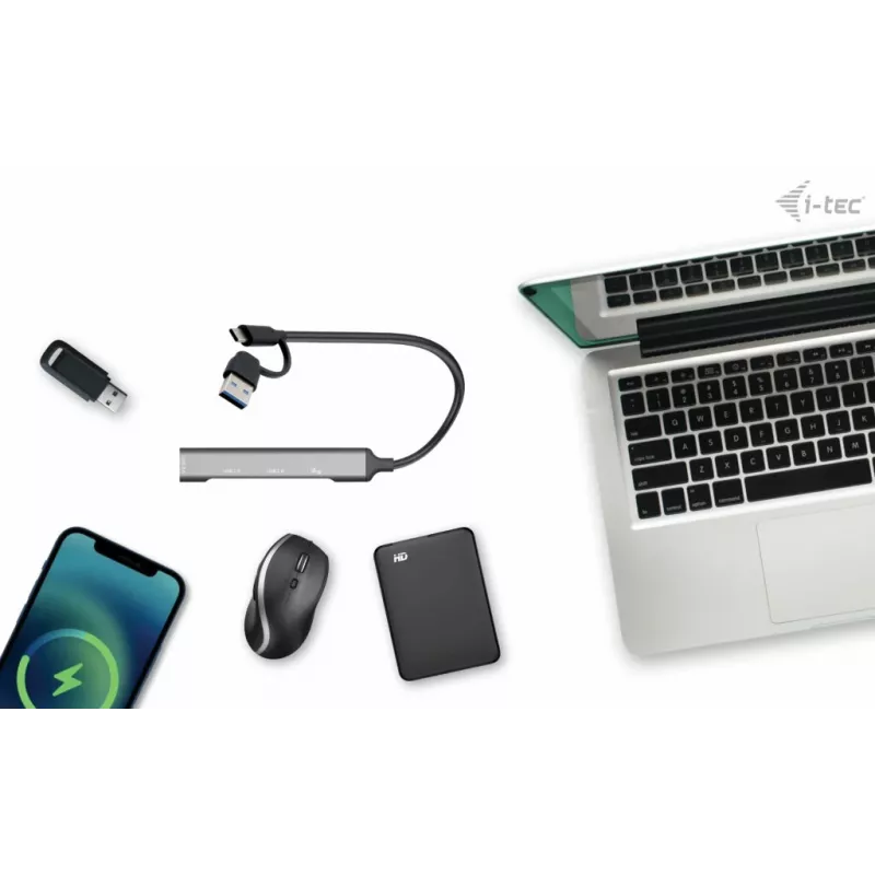 i-tec USB-C/USB-A metallist HUB 1x USB 3.0 + 3x USB 2.0