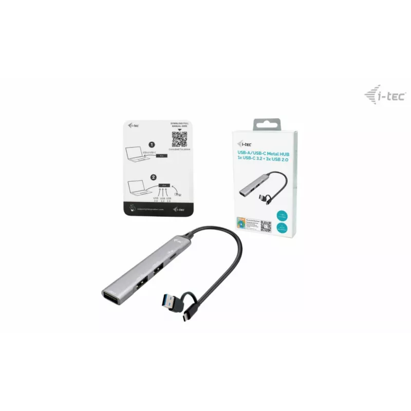 i-tec USB-C/USB-A metallist HUB 1x USB 3.0 + 3x USB 2.0