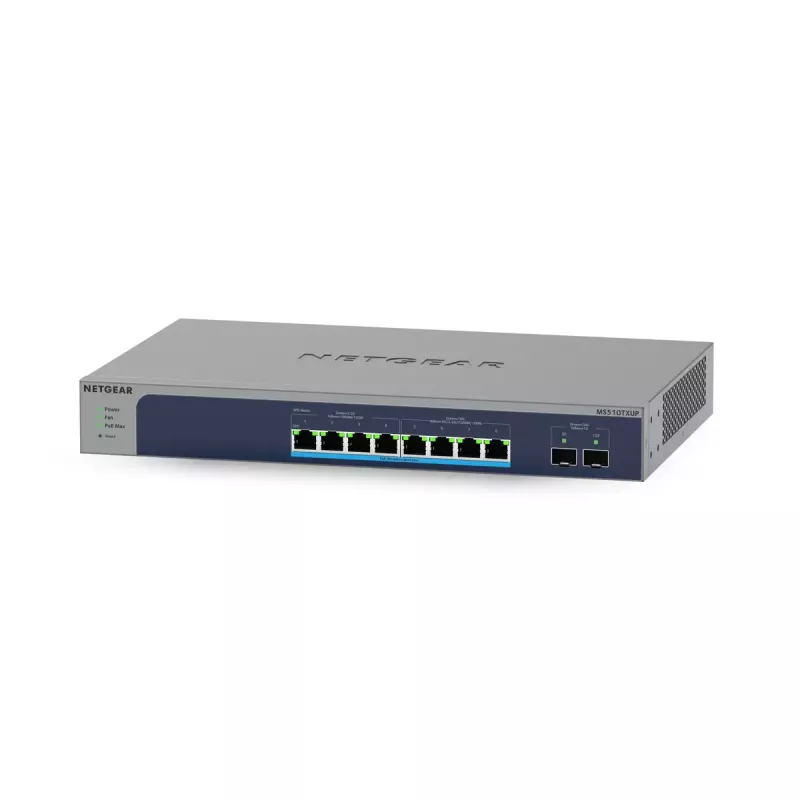 NETGEAR MS510TXUP võrgukommutaator Hallatav L2/L3/L4 10G Ethernet (100/1000/10000) Power over Ethernet (PoE) Hall, Sinine