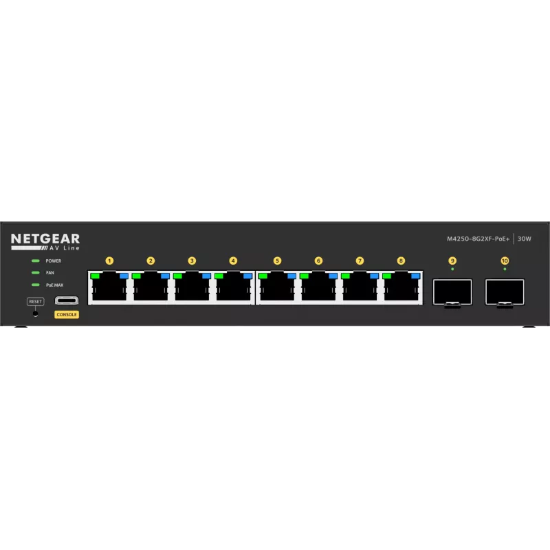 Hallatav kommutaator NETGEAR GSM4210PX 8x1G PoE+ 220W 2xSFP+
