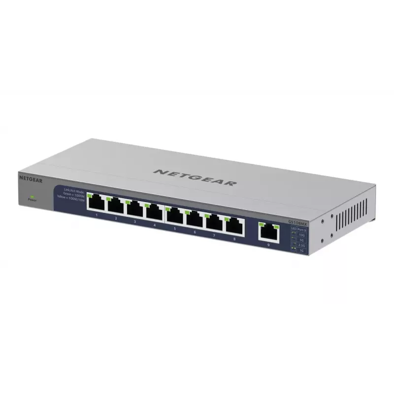 NETGEAR GS108MX-100EUS võrgukommutaator Haldamata L2 Gigabit Ethernet (10/100/1000) Lauapealne/Seinale paigaldatav