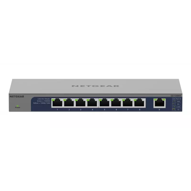 NETGEAR GS108MX-100EUS võrgukommutaator Haldamata L2 Gigabit Ethernet (10/100/1000) Lauapealne/Seinale paigaldatav