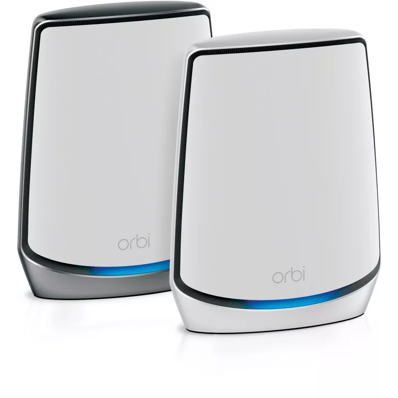 NETGEAR Orbi RBK852 AX6000 WiFi 6 Mesh-süsteem Kolmeribaline (2,4 GHz / 5 GHz / 5 GHz) Wi-Fi 6 (802.11ax) Hall, Valge 8 Sisemine