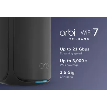 NETGEAR RBE870B kolmeribalise (2,4 GHz / 5 GHz / 6 GHz) Wi-Fi 7 (802.11be) must 4 sisemist