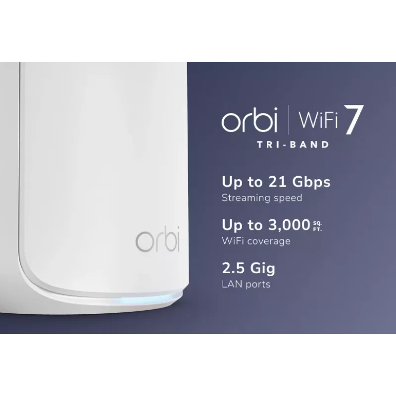 NETGEAR Orbi 870 kolmeribaline (2,4 GHz / 5 GHz / 6 GHz) Wi-Fi 7 (802.11be) valge 4 sisemist