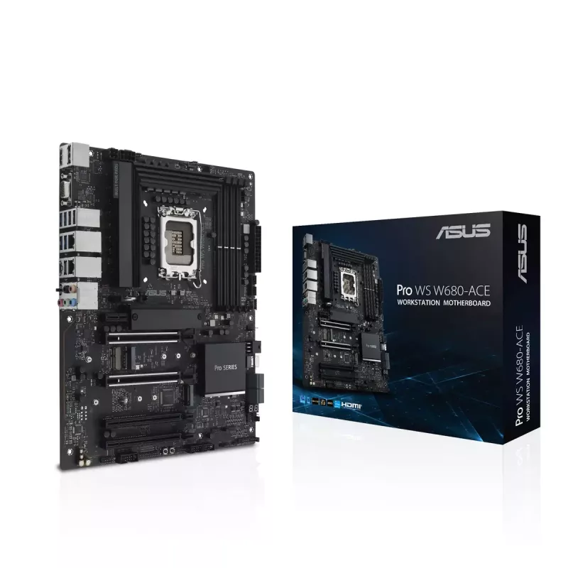 Emaplaat ASUS PRO WS W680-ACE — Intel W680 ATX, LGA 1700, DDR5, 4 DIMM (128 GB), 3x M.2, 2x 2,5Gb LAN, 7.1 heli