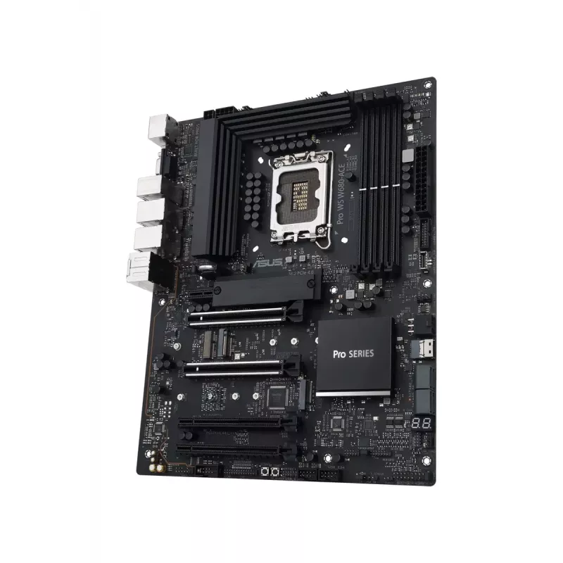 Emaplaat ASUS PRO WS W680-ACE — Intel W680 ATX, LGA 1700, DDR5, 4 DIMM (128 GB), 3x M.2, 2x 2,5Gb LAN, 7.1 heli