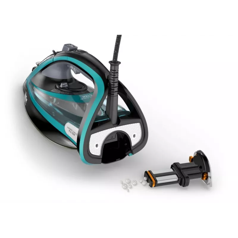 Tefal Ultimate Pure FV9844 Kuiv- ja aurutriikraud Durilium Autoclean tallaga 3200 W Must, Sinine
