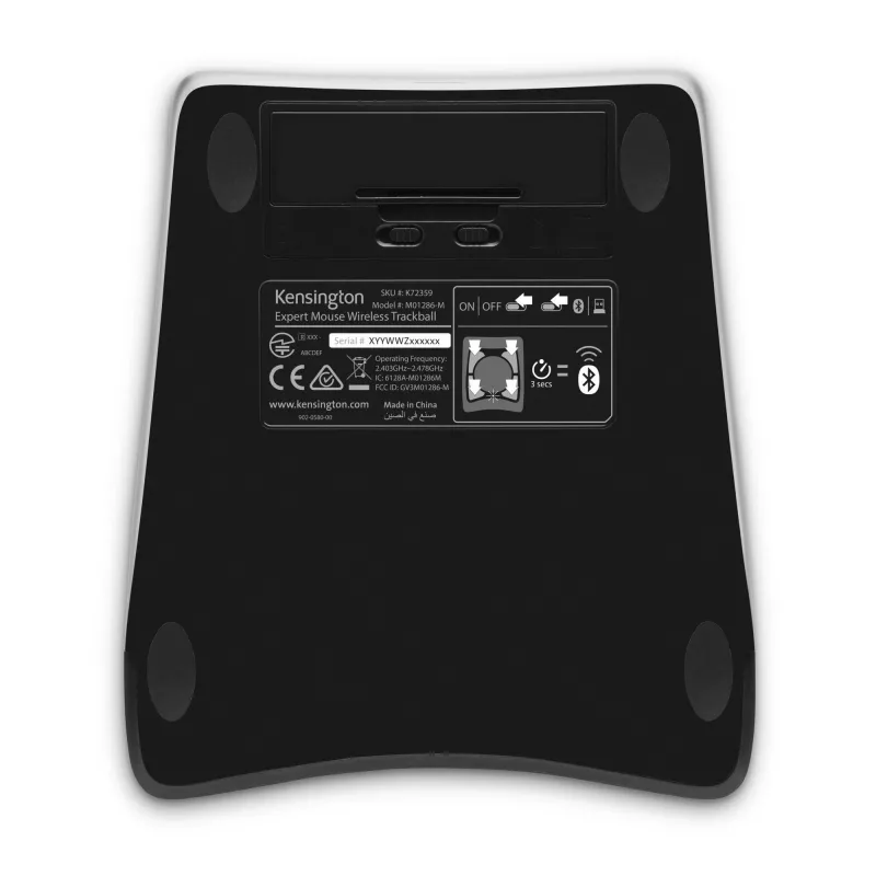 Kensington Expert hiir Wireless Trackball, mõlemakäeline, optiline, RF-juhtmevaba + Bluetooth, 400 DPI, must