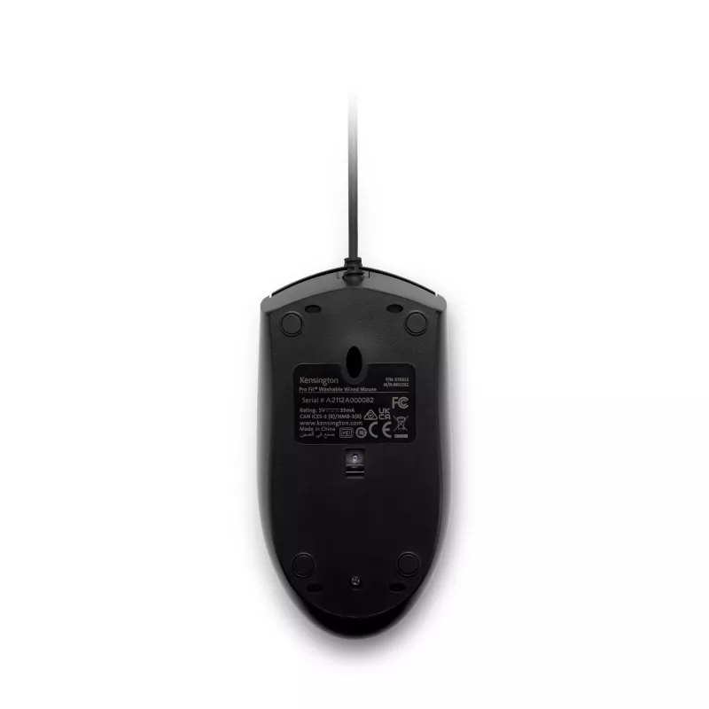 Kensington Pro Fit juhtmega pestav hiir, mõlemakäeline, optiline, USB, 1600 DPI, must
