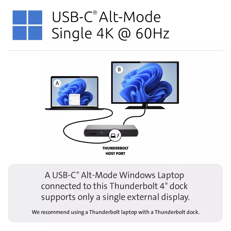 Kensington SD5760T Thunderbolt 4 kahe 4K ekraaniga dokkimisjaam, 96W toiteedastusega