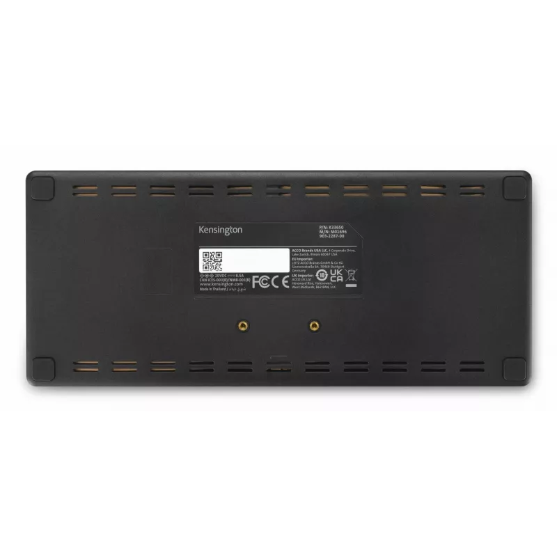 Kensington SD4781P EQ USB-C & USB-A Dual 4K dokkimisjaam, juhtmega, USB 3.2 Gen 2 (3.1 Gen 2) Type-C, 100 W, 3.5 mm, 10,100,1000 Mbit/s, must