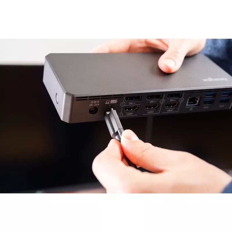 Kensington SD4781P EQ USB-C & USB-A Dual 4K dokkimisjaam, juhtmega, USB 3.2 Gen 2 (3.1 Gen 2) Type-C, 100 W, 3.5 mm, 10,100,1000 Mbit/s, must