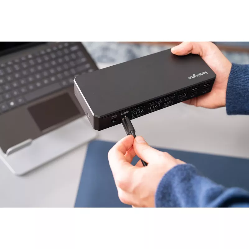 Kensington SD4781P EQ USB-C & USB-A Dual 4K dokkimisjaam, juhtmega, USB 3.2 Gen 2 (3.1 Gen 2) Type-C, 100 W, 3.5 mm, 10,100,1000 Mbit/s, must