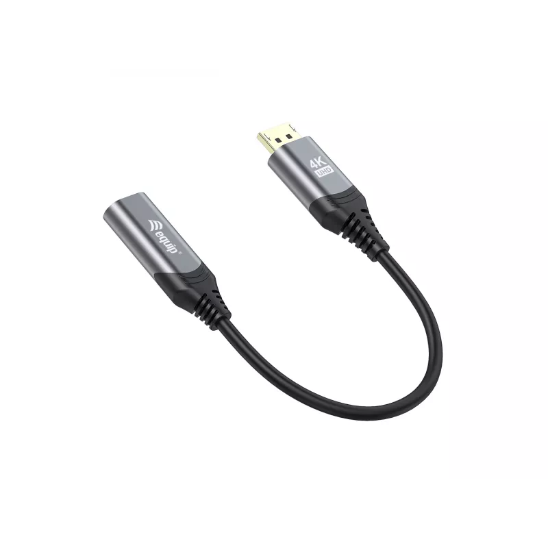Equip DisplayPort 1.2 HDMI-adapter, 4K/60 Hz, 0,15 m, DisplayPort, HDMI, isane, emane, sirge
