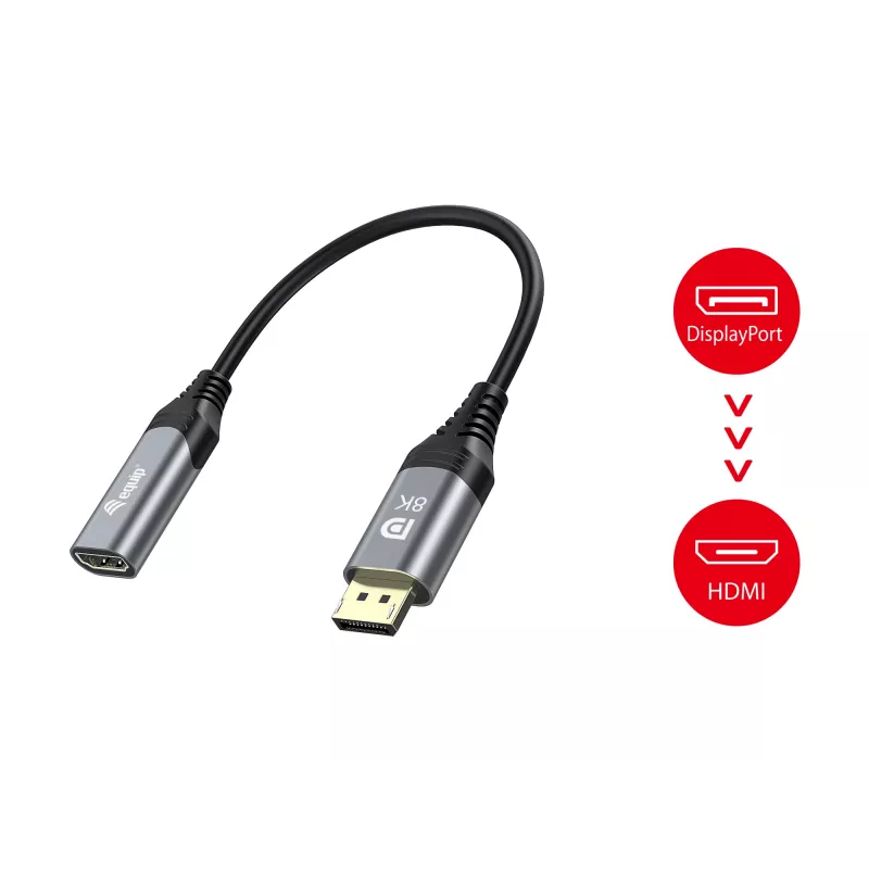 Equip DisplayPort 1.4 HDMI-adapter 8K 60Hz 0,15m