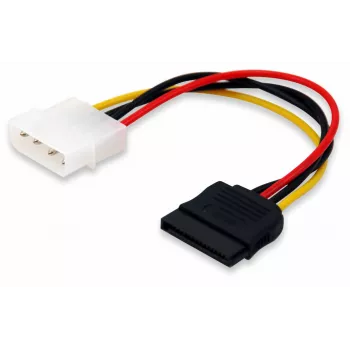 Equip SATA sisemine toitekaabel, Molex (4-kontaktiline), SATA 15-kontaktiline, 0,15 m, Isane, Sirge, Sirge