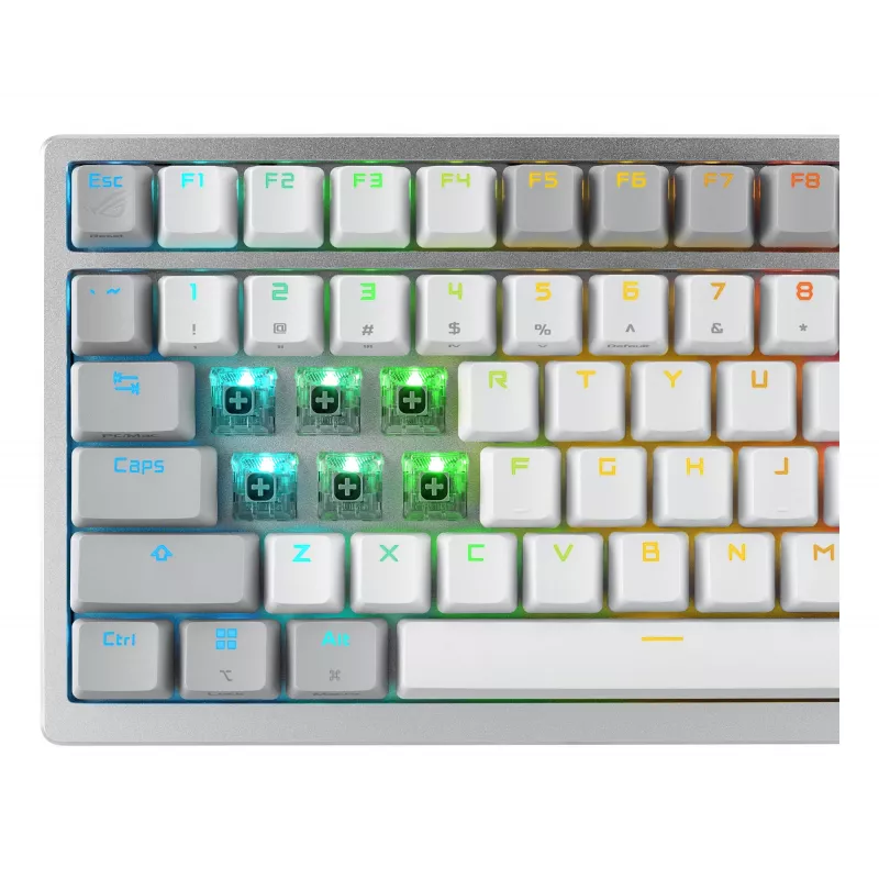 ASUS ROG Azoth Valge klaviatuur Mängimiseks USB + RF Traadita + Bluetooth QWERTZ Saksa