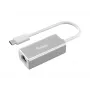 Equip USB Type C to RJ45 Gigabit Network Adapter, juhtmega, USB Type-C, Ethernet, 1000 Mbit/s, hõbedane