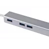Equip USB-C 3-port USB 3.0 ja Gigabit adapteriga jaotur, USB 3.2 Gen 1 (3.1 Gen 1) Type-C, hõbedane, USB 3.2 Gen 1 (3.1 Gen 1) Type-A, WLAN, alumiinium, 22 mm, 15 mm