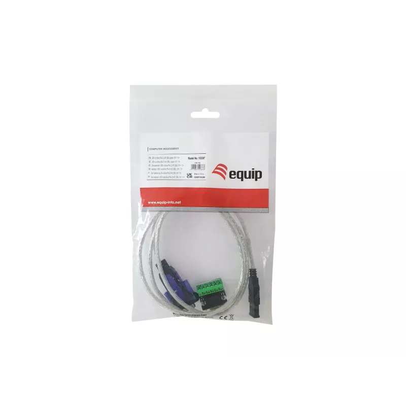 Equip USB-A seriaalne RS-422/485 DB9 adapterkaabel, hall, 1,5 m, USB Type-A, DB-9, isane, isane