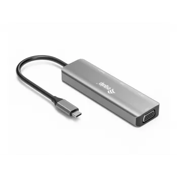 Equip USB-C – HDMI/DisplayPort/VGA/USB-adapter, USB USB-C, HDMI-väljund, DisplayPort-väljund, VGA (D-Sub) väljund, 3840 x 2160 pikslit