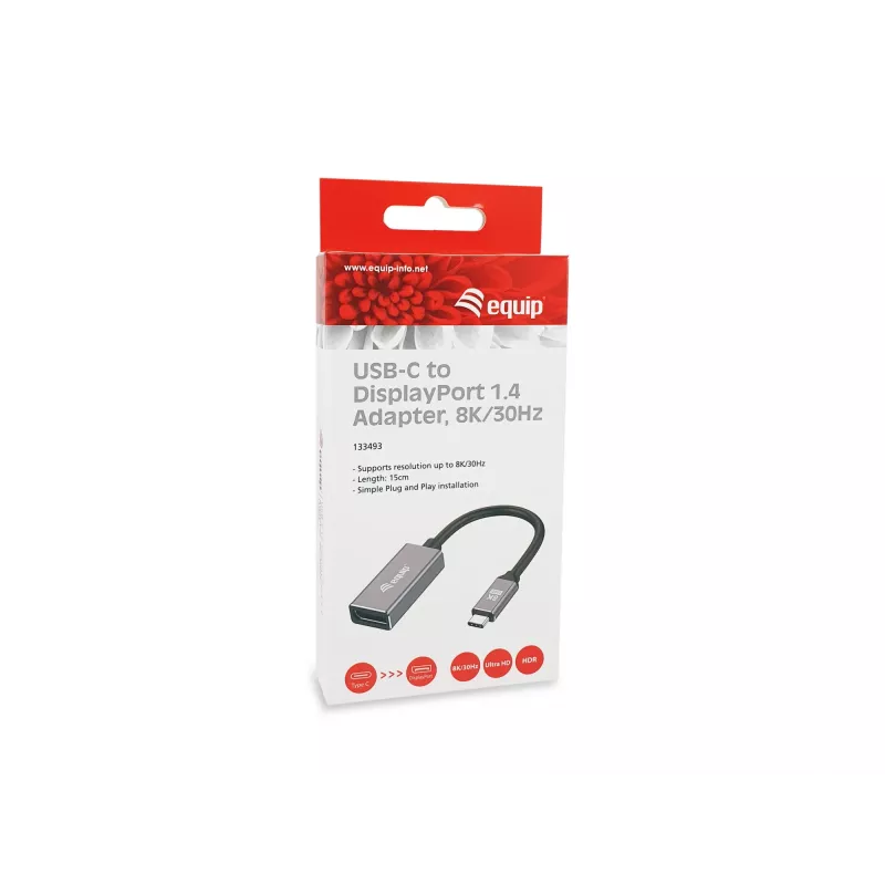 Equip USB-C DisplayPort 1.4 adapteriga 8K 30Hz 0.15m