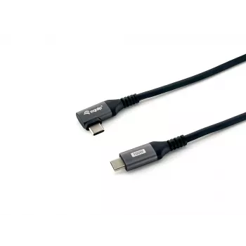 Equip USB 2.0 C to C 90° nurgagaabel, M/M, 1,0 m, 100 W Emarki kiibistikuga