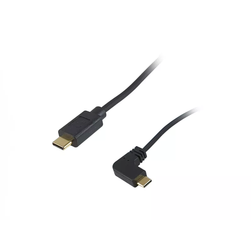Equip USB 2.0 C to C 90° nurgaga spiraalkaabel M/M 1 m must