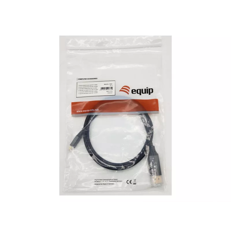 Equip USB-C to DisplayPort Premium kaabel, M/M, 1.0m, 8K/60Hz