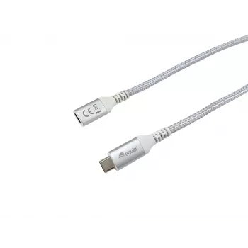 Equip USB 3.2 Gen 2 C-C pikenduskaabel, 1,0 m, M/F, 4K/60 Hz, 10 Gbps, valge