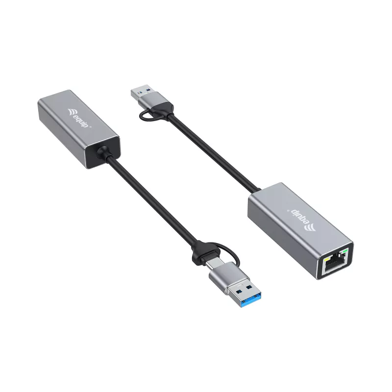 Equip USB-C 2,5-gigabitisele Ethernet võrgule (USB-C+A) adapter