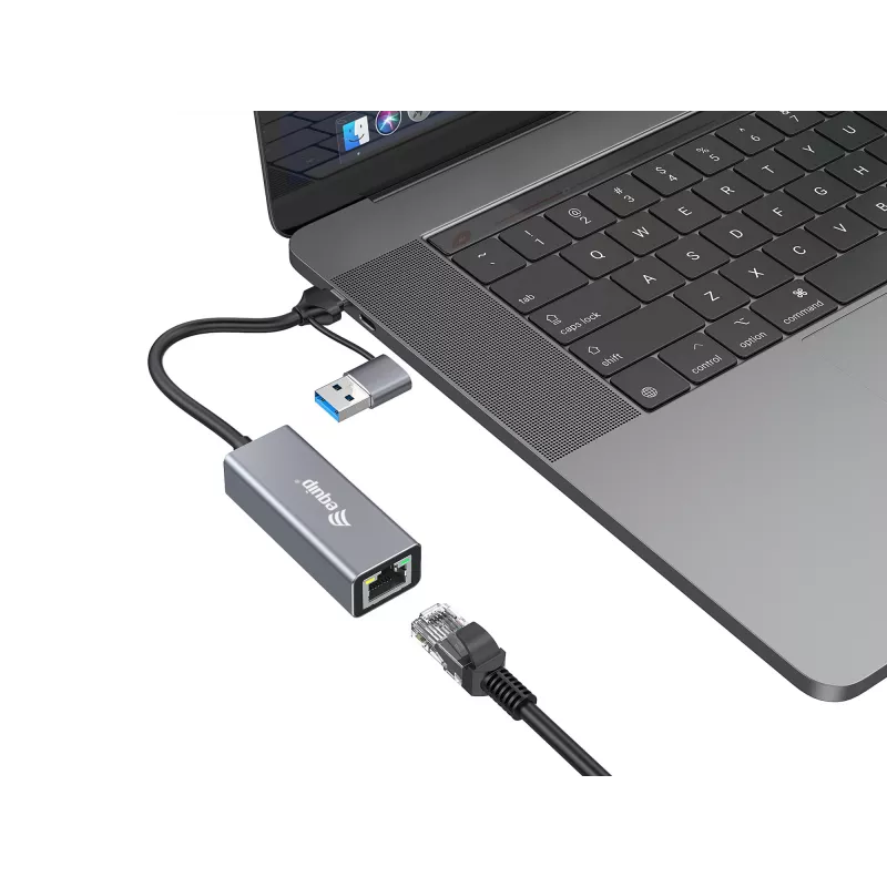 Equip USB-C 2,5-gigabitisele Ethernet võrgule (USB-C+A) adapter