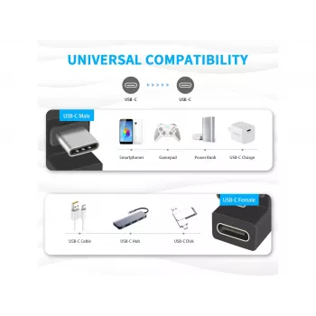 USB-C U-pistikupesa adapter Equip 133476 10 Gbps PD 100 W 2 tk