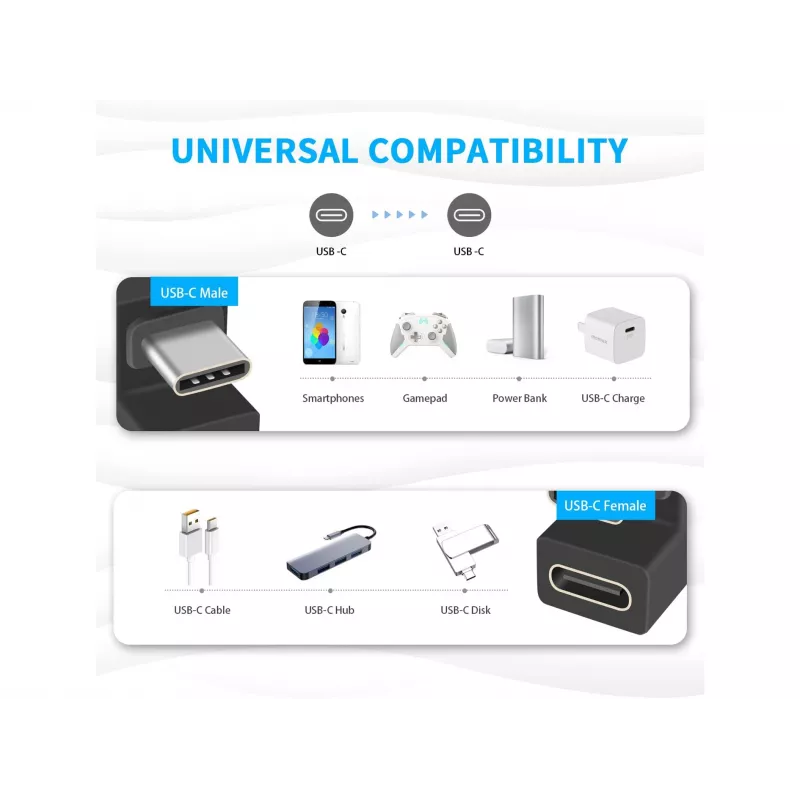 USB-C U-pistikupesa adapter Equip 133476 10 Gbps PD 100 W 2 tk