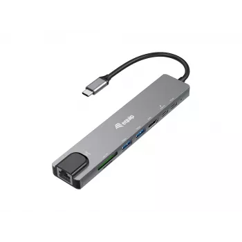 Equip USB-C 8-ühes mitmeotstarbeline adapter, juhtmega, USB USB-C, 100 W, 1000 Mbit/s, 1000BASE-T, IEEE 802.3ab