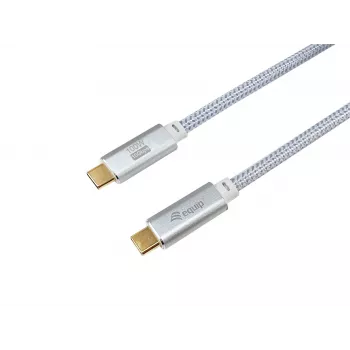 USB-C–USB-C kaabel EQUIP 3,0 m – USB 3.2 Gen 2, 10 Gbps, PD 100 W, 4K/60 Hz, valge