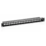 Equip 24-pordine Keystone Cat.6 varjestamata patch-paneel, must