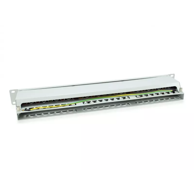 Equip 48-pordine Cat.6 varjestatud patch-paneel, helehall