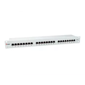 Equip 24-pordine Cat.6 varjestatud patch-paneel, helehall